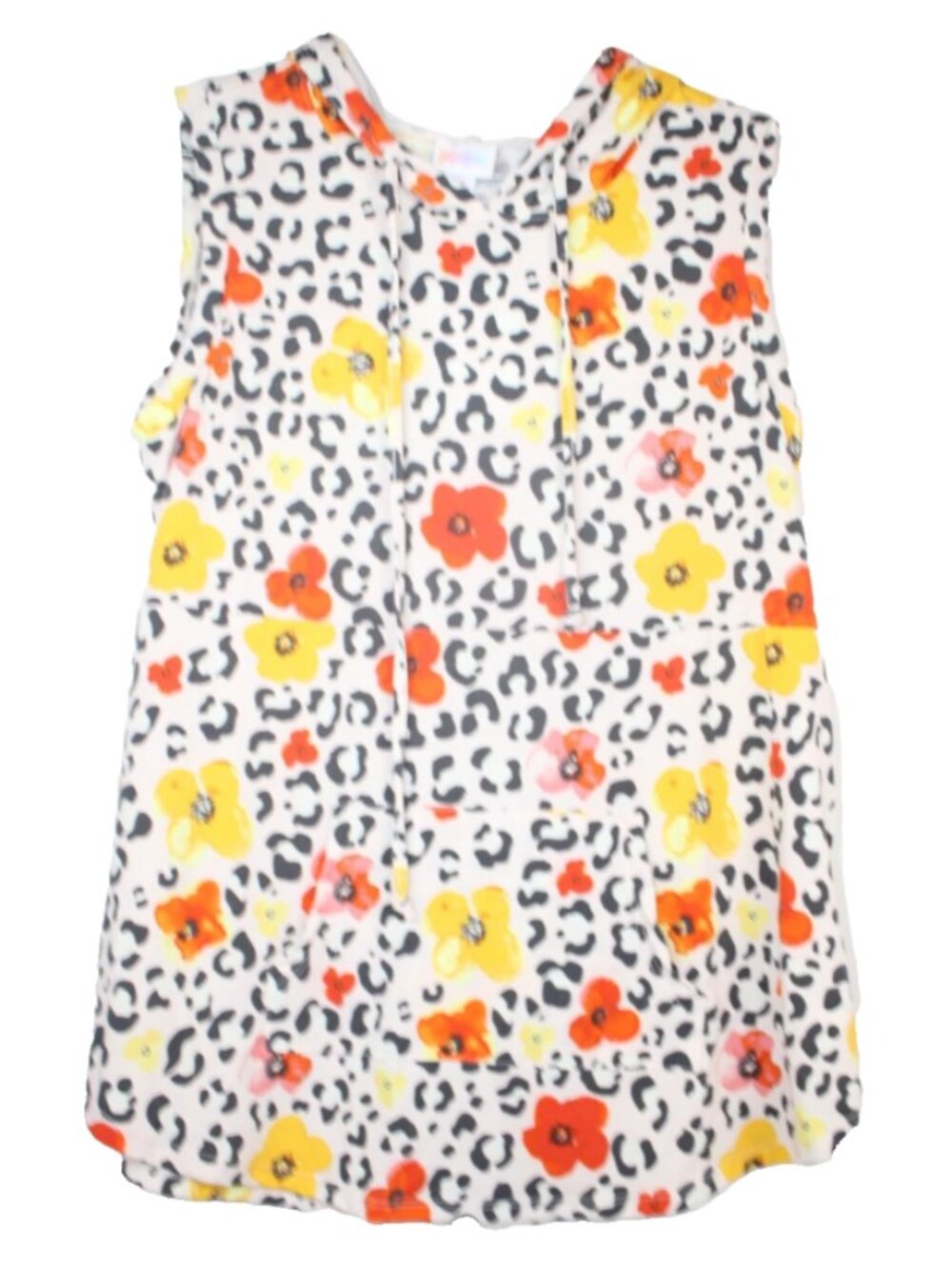 LuLaRoe BRITTANY Women's Tank Top Hooded Shirt NWT Medium Cheetah Animal Flowers